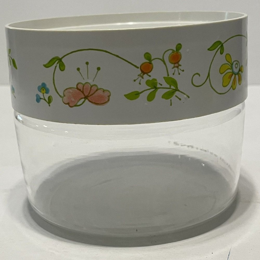 Vtg Corningware PYREX Canisters Wildflower Clear See n Store USA Flower Storage - Picture 2 of 9
